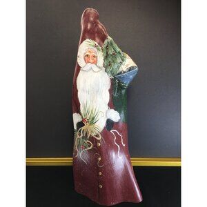 Vtg Cypress Knee Folk Art Wood Santa Claus Figurine Sculpture Painted 16.5''